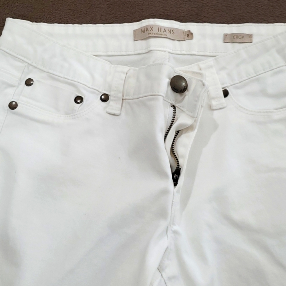 White skinny crop jeans